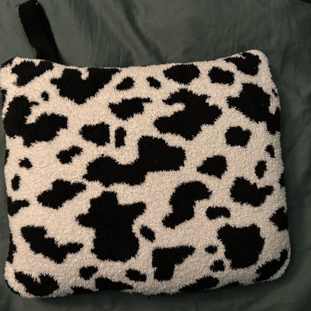Staykation X Krista Horton- Black and White Cow Print Quilllow